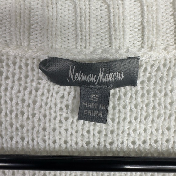 Neiman Marcus Sweater Women S Ivory Open Knit Pullover Coastal Preppy Minimalist - Picture 4 of 6